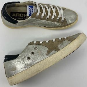 Golden Goose Archive metallic leather sneakers size 40/ US 10 women